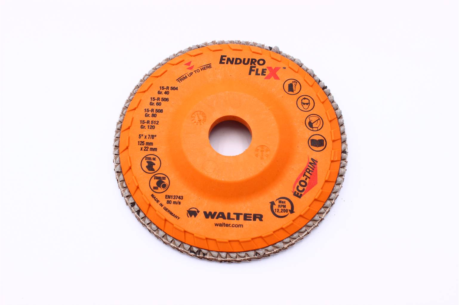 Walter ENDURO-FLEX™ Flap Disc, 5 In, 80 Grade | wal15r508