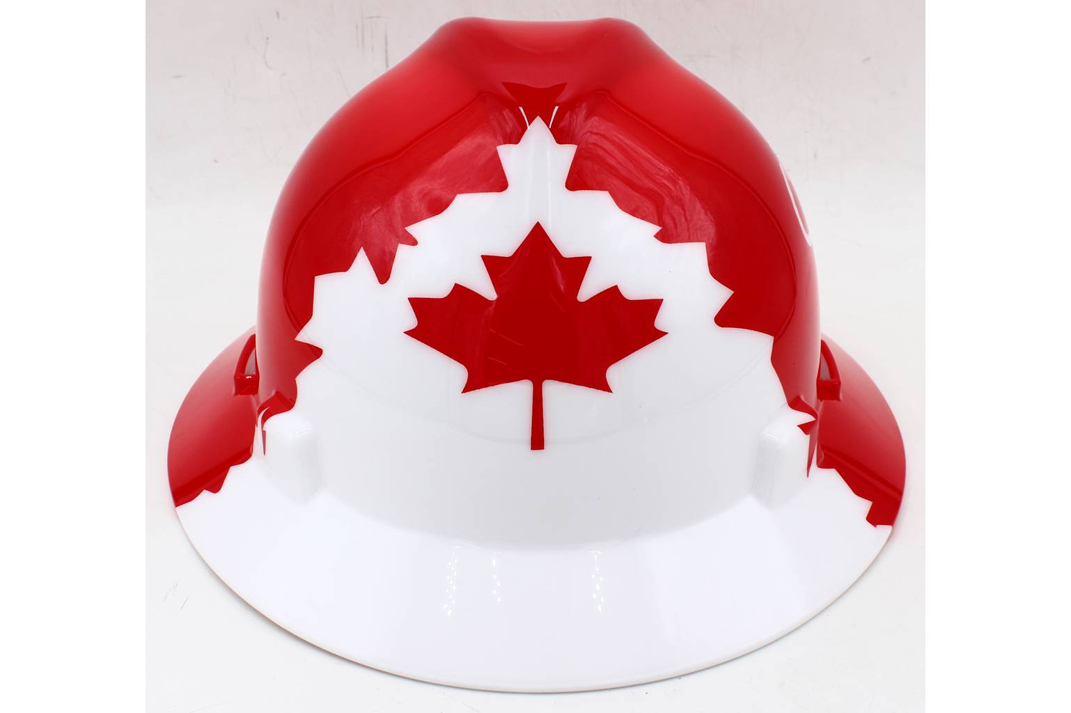 MSA Canada Strong V-Gard Hard Hat, Red, Full Brim |